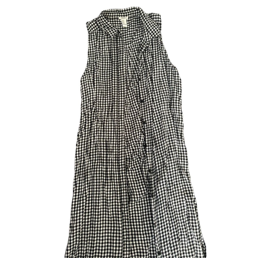 Forever 21 Black and White Gingham Midi Dress